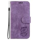 For Samsung Galaxy S25 5G Little Tiger Embossed Leather Phone Case(Purple) - 3