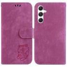 For Samsung Galaxy S25 5G Little Tiger Embossed Leather Phone Case(Rose Red) - 1