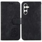 For Samsung Galaxy S25 5G Little Tiger Embossed Leather Phone Case(Black) - 1