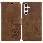 For Samsung Galaxy S25+ 5G Little Tiger Embossed Leather Phone Case(Brown) - 1