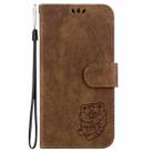 For Samsung Galaxy S25+ 5G Little Tiger Embossed Leather Phone Case(Brown) - 3