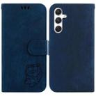 For Samsung Galaxy S25+ 5G Little Tiger Embossed Leather Phone Case(Dark Blue) - 1