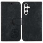 For Samsung Galaxy S25+ 5G Little Tiger Embossed Leather Phone Case(Black) - 1