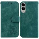 For Samsung Galaxy S25 Edge 5G Little Tiger Embossed Leather Phone Case(Green) - 1
