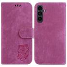 For Samsung Galaxy S25 FE 5G Little Tiger Embossed Leather Phone Case(Rose Red) - 1