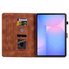 For Samsung Galaxy Tab S10 FE+ Lily Embossed Leather Tablet Case with Pen(Brown) - 3