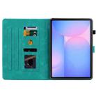 For Samsung Galaxy Tab S10 FE+ Lily Embossed Leather Tablet Case with Pen(Green) - 3