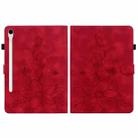 For Samsung Galaxy Tab S10 FE+ Lily Embossed Leather Tablet Case with Pen(Red) - 2