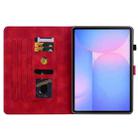 For Samsung Galaxy Tab S10 FE+ Lily Embossed Leather Tablet Case with Pen(Red) - 3