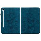 For Samsung Galaxy Tab S10 FE+ Lily Embossed Leather Tablet Case with Pen(Dark Blue) - 2