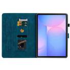 For Samsung Galaxy Tab S10 FE+ Lily Embossed Leather Tablet Case with Pen(Dark Blue) - 3