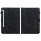 For Samsung Galaxy Tab S10 FE+ Lily Embossed Leather Tablet Case with Pen(Black) - 2