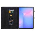 For Samsung Galaxy Tab S10 FE+ Lily Embossed Leather Tablet Case with Pen(Black) - 3