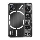 For Nothing Phone 2 PC Hybrid Aluminum Alloy Brushed Shockproof Phone Case(Black) - 1