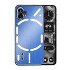 For Nothing Phone 2 PC Hybrid Aluminum Alloy Brushed Shockproof Phone Case(Blue) - 1