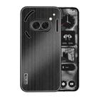 For Nothing Phone 2a PC Hybrid Aluminum Alloy Brushed Shockproof Phone Case(Black) - 1
