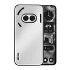 For Nothing Phone 2a PC Hybrid Aluminum Alloy Brushed Shockproof Phone Case(Silver) - 1