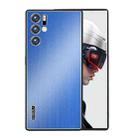 For ZTE nubia Red Magic 9 Pro / 9 Pro+ PC Hybrid Aluminum Alloy Brushed Shockproof Phone Case(Blue) - 1