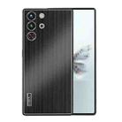 For ZTE nubia Red Magic 10 Pro / 10 Pro+ PC Hybrid Aluminum Alloy Brushed Shockproof Phone Case(Black) - 1