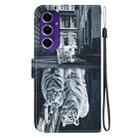 For Samsung Galaxy S24 FE 5G Crystal Texture Colored Drawing Leather Phone Case(Cat Tiger Reflection) - 3