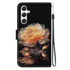 For Samsung Galaxy S25 5G Crystal Texture Colored Drawing Leather Phone Case(Gold Peony) - 3