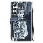 For Samsung Galaxy S25 5G Crystal Texture Colored Drawing Leather Phone Case(Cat Tiger Reflection) - 3