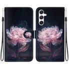 For Samsung Galaxy S25+ 5G Crystal Texture Colored Drawing Leather Phone Case(Purple Peony) - 1