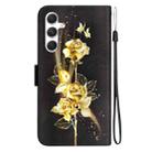 For Samsung Galaxy S25+ 5G Crystal Texture Colored Drawing Leather Phone Case(Gold Butterfly Rose) - 3