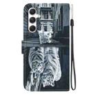 For Samsung Galaxy S25+ 5G Crystal Texture Colored Drawing Leather Phone Case(Cat Tiger Reflection) - 3
