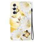 For Samsung Galaxy S25+ 5G Crystal Texture Colored Drawing Leather Phone Case(Gold Butterfly Epiphyllum) - 3