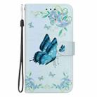 For Samsung Galaxy S25+ 5G Crystal Texture Colored Drawing Leather Phone Case(Blue Pansies) - 2