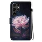 For Samsung Galaxy S25 Ultra 5G Crystal Texture Colored Drawing Leather Phone Case(Purple Peony) - 3