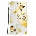 For Samsung Galaxy S25 Ultra 5G Crystal Texture Colored Drawing Leather Phone Case(Gold Butterfly Epiphyllum) - 2