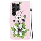 For Samsung Galaxy S25 Ultra 5G Crystal Texture Colored Drawing Leather Phone Case(Lily) - 3