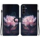 For Samsung Galaxy S25 FE 5G Crystal Texture Colored Drawing Leather Phone Case(Purple Peony) - 1