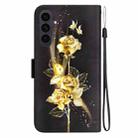 For Samsung Galaxy S25 FE 5G Crystal Texture Colored Drawing Leather Phone Case(Gold Butterfly Rose) - 3