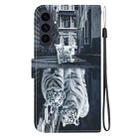 For Samsung Galaxy S25 FE 5G Crystal Texture Colored Drawing Leather Phone Case(Cat Tiger Reflection) - 3