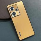 For ZTE nubia Z50 PC Hybrid Aluminum Alloy Brushed Shockproof Phone Case(Gold) - 1