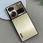 For ZTE Nubia Z60 Ultra PC Hybrid Aluminum Alloy Brushed Shockproof Phone Case(Gold) - 1