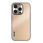 For iPhone 16 Pro PC Hybrid Aluminum Alloy Brushed Shockproof Phone Case(Gold) - 1