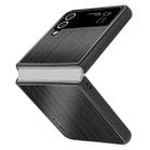 For Samsung Galaxy Z Flip4 PC Hybrid Aluminum Alloy Brushed Shockproof Phone Case(Black) - 1