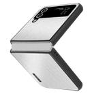 For Samsung Galaxy Z Flip4 PC Hybrid Aluminum Alloy Brushed Shockproof Phone Case(Silver) - 1