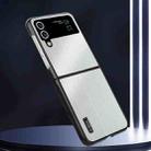 For Samsung Galaxy Z Flip4 PC Hybrid Aluminum Alloy Brushed Shockproof Phone Case(Silver) - 2