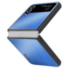 For Samsung Galaxy Z Flip4 PC Hybrid Aluminum Alloy Brushed Shockproof Phone Case(Blue) - 1