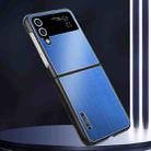 For Samsung Galaxy Z Flip4 PC Hybrid Aluminum Alloy Brushed Shockproof Phone Case(Blue) - 2