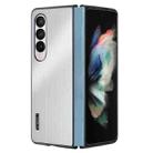 For Samsung Galaxy Z Fold3 PC Hybrid Aluminum Alloy Brushed Shockproof Phone Case(Silver) - 1