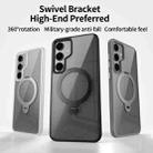 For Samsung Galaxy S24+ 5G Transparent MagSafe Magnetic Rotating Ring Holder Phone Case(Grey) - 2