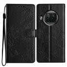 For Xiaomi Mi 10T Lite 5G Butterflies and Flowers Leather Phone Case(Black) - 1