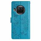 For Xiaomi Mi 10T Lite 5G Butterflies and Flowers Leather Phone Case(Blue) - 3