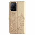 For Xiaomi 11T / 11T Pro Butterflies and Flowers Leather Phone Case(Gold) - 3